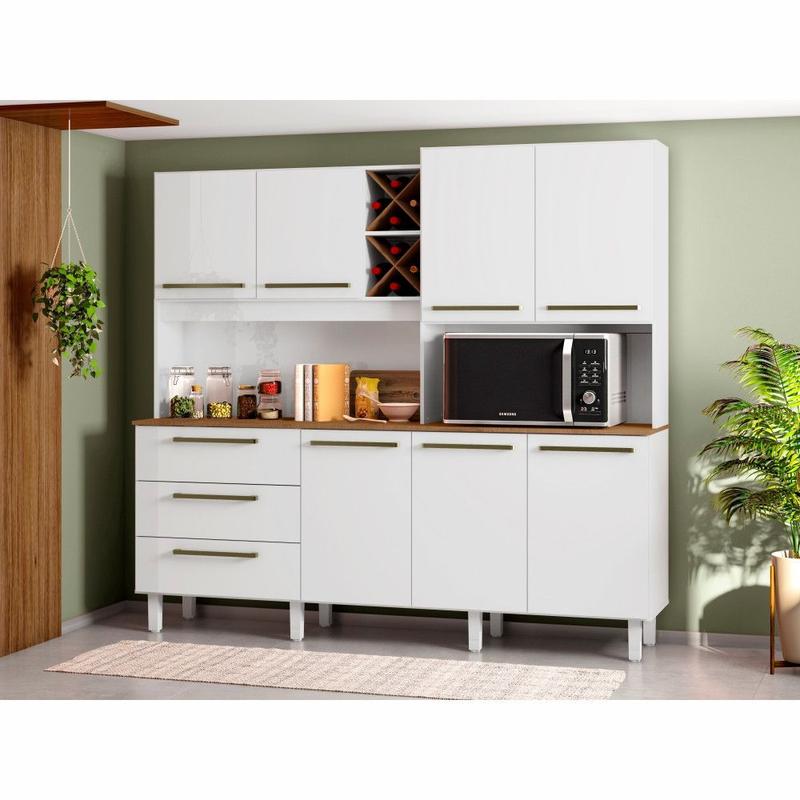 Kit Cozinha Ajax 7 Portas 3 Gavetas - Zanzini Móveis - Kit